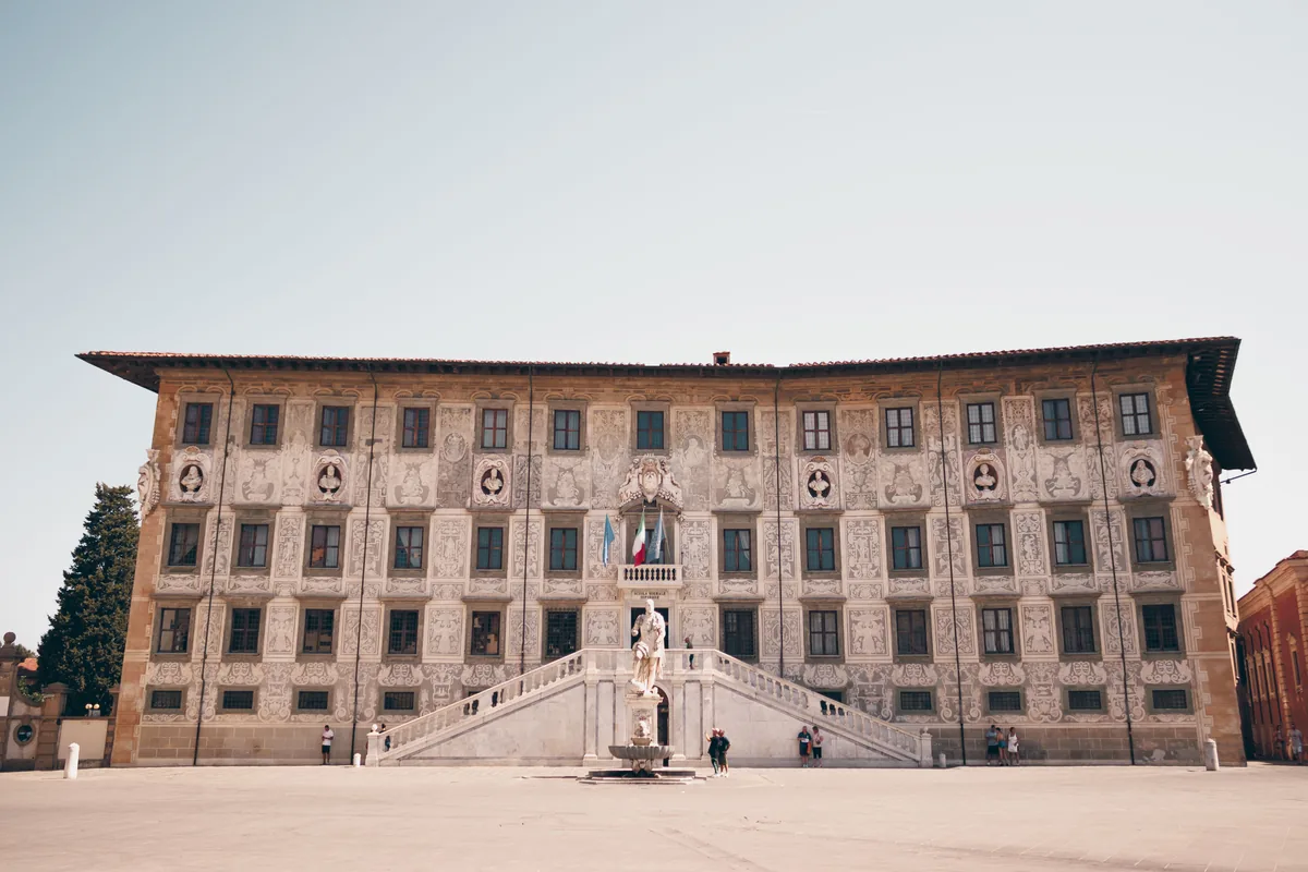 Facade of a historic Italian civic palazzo, of the kind that houses a chamber of commerce