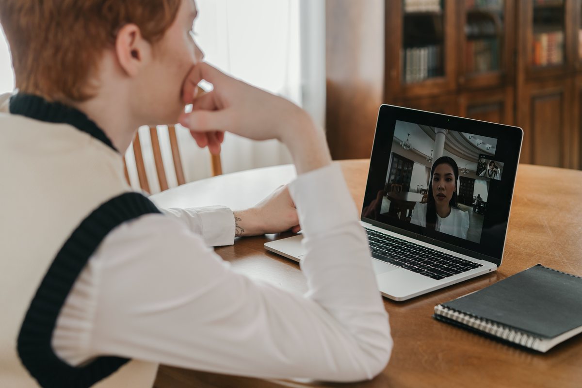 Founder joining a remote incorporation appointment from a laptop