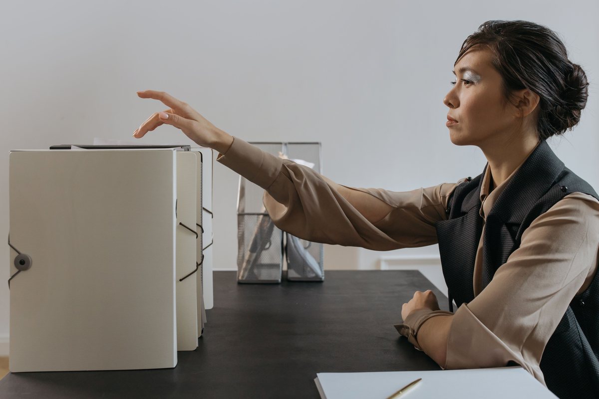 Filing paperwork at a municipal one-stop-shop counter